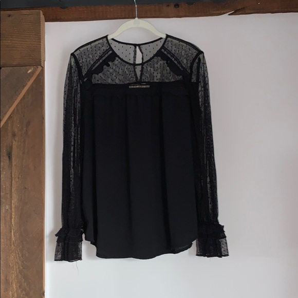 LOFT Tops - Loft Blouse with sheer panel and sleeves